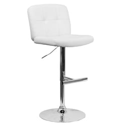 Flash Furniture White Vinyl Swivel Contemporary Adjustable Barstool