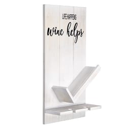 Elegant Designs 4 in. H X 10.25 in. W X 20 in. L White Wood Wine Bottle Shelf