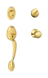 Schlage Plymouth Bright Brass Handleset Right or Left Handed