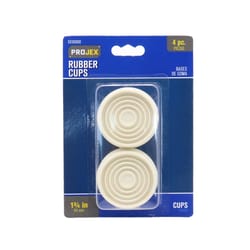 Projex Rubber Caster Cup White Round 1-3/4 in. W 4 pk