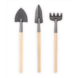 Kikkerland 15.75 in. Stainless Steel V-Shaped Garden Tools Wood Handle
