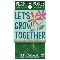 My Word! Multicolored Wood 4 in. H Let's Grow Together Plant Pokes