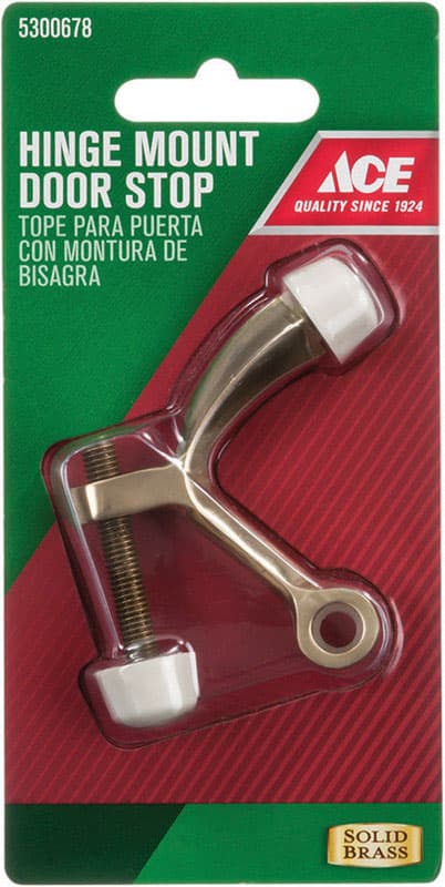 Ace 2-5/8 in. W Solid Brass w/Rubber Stop Brass Yellow Hinge Pin Door Stop Mounts to door and wall - 01-3028-144 - Hardware  sku 01-3028-144