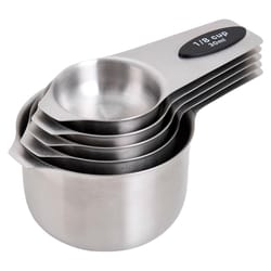 Mrs. Anderson's Baking Plastic/Stainless Steel Silver Measuring Cup Set