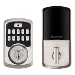 Kwikset SmartKey Aura Satin Nickel Metal Bluetooth Keypad Entry Smart Lock
