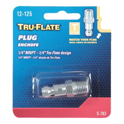Tru-Flate Steel Air Plug 1/4 in. Male 1 pc