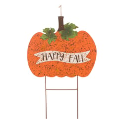 Glitzhome 29.88 in. Rusty Pumpkin Yard Decor