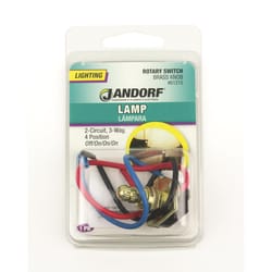 Jandorf 6 amps Single Pole or 3-way Rotary Appliance Switch Brass 1 pk
