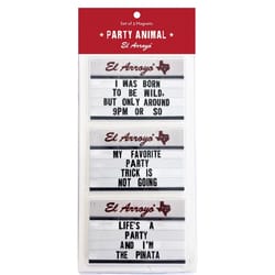 El Arroyo 9 in. L X 4 in. W Party Animal Button Magnets 3 pc