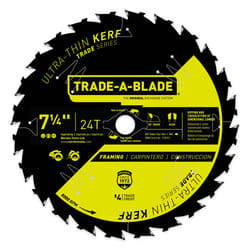 Trade A Blade 7-1/4 in. D X 5/8 in. Ultra Thin-Kerf Carbide Saw Blade 24 teeth 1 pk