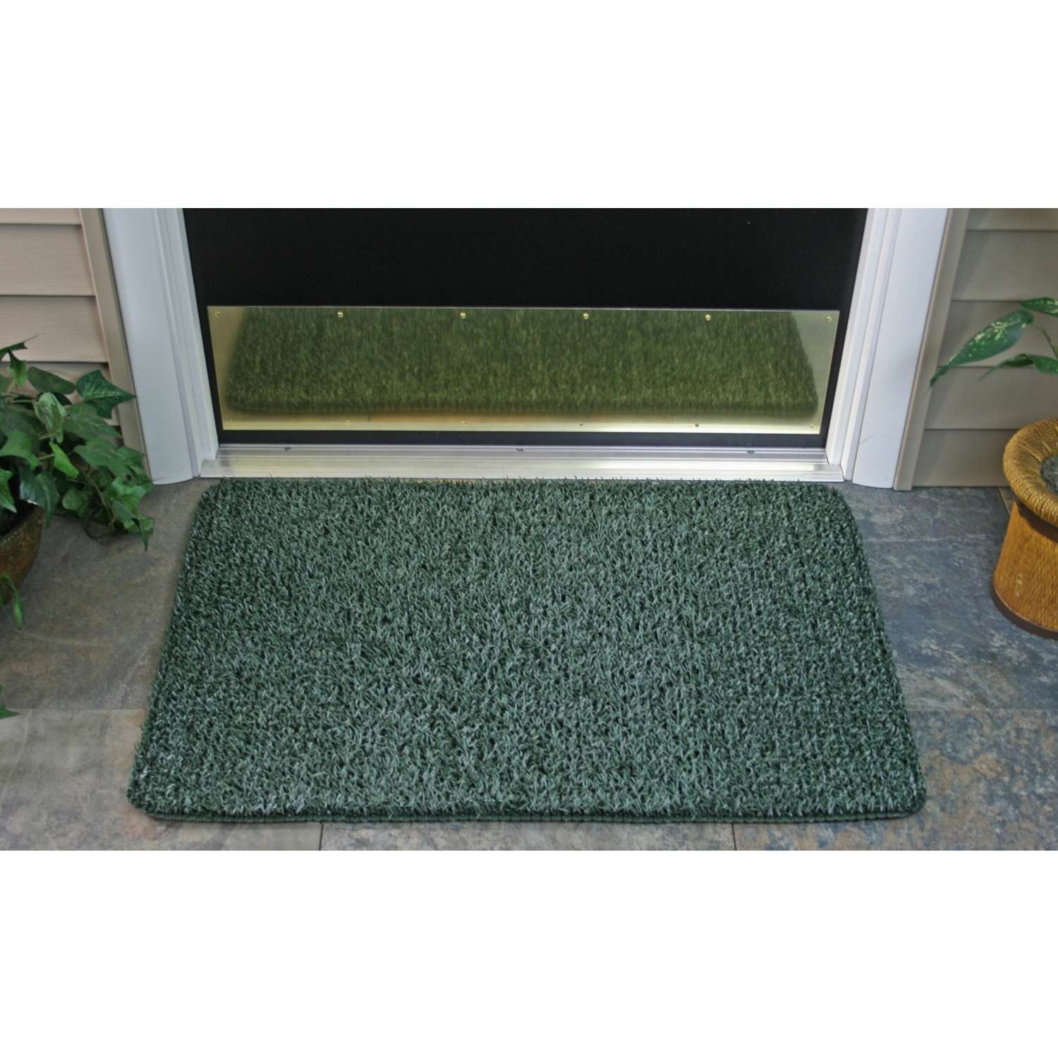 GrassWorx Clean Machine AstroTurf Scraper Doormat, Flair, Evergreen, 24 x  36-In.