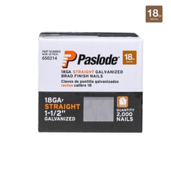 Paslode 1-1/2 in. L X 18 Ga. Straight Strip Galvanized Brad Nails 2,000 pk