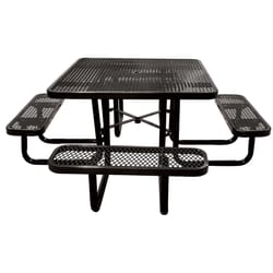 Leisure Craft Metal Black 46 in. Square Picnic Table