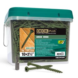 HILLMAN Deck Plus No. 10 Ga. X 2-1/2 in. L Green Star Flat Head Exterior Deck Screws 25 lb 1825 pk