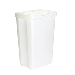 Sterilite 13 Gal Swing Top Lidded Wastebasket Kitchen Trash Can, White