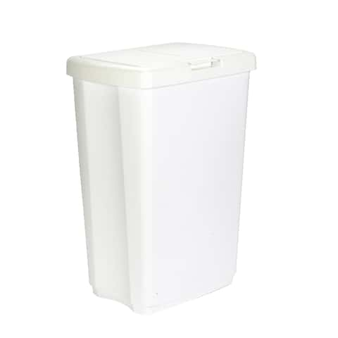 Rubbermaid Trash Can Waste Basket White Spring Top Liner Locking Touch Bar  13 GA