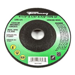 Forney 4-1/2 in. D X 7/8 in. in. Masonry Grinding Wheel