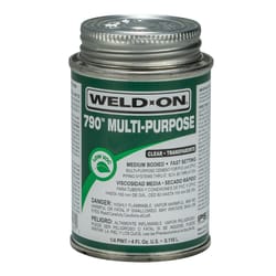Weld-On 790 Clear Multi-Purpose Solvent Cement For CPVC/PVC 4 oz