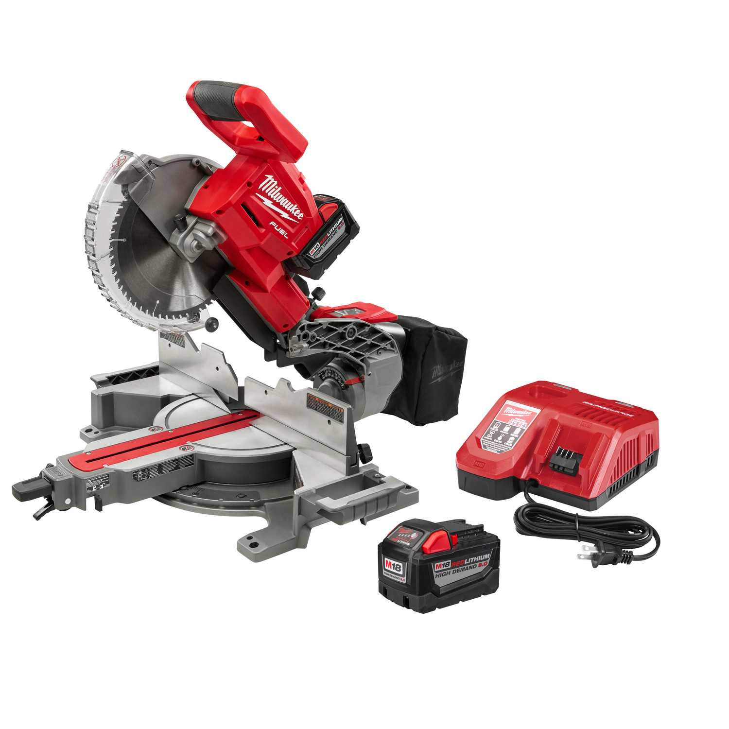 Milwaukee M18 FUEL 10 in. Cordless Brushless Dual-Bevel Sliding Compound Miter Saw Kit 18 volt 9