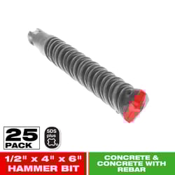 Diablo 1/2 in. X 6 in. L Carbide Tipped 2-Cutter Hammer Drill Bit SDS-Plus Shank 25 pk