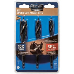 Century Drill & Tool Assorted in. D X 6 in. L Speed Cut Auger Bit Set High Speed Steel 3 pc