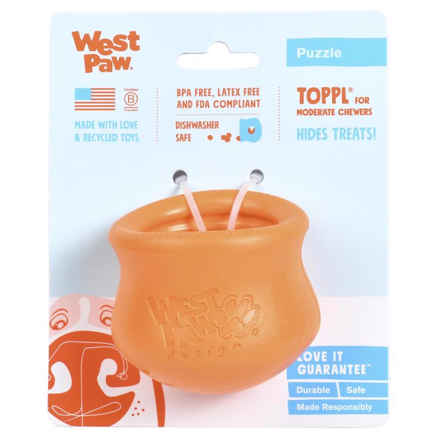 Photos - Other interior and decor West Paw Zogoflex Orange Plastic Toppl Pet Toy Small 1 pk ZG083TNG 