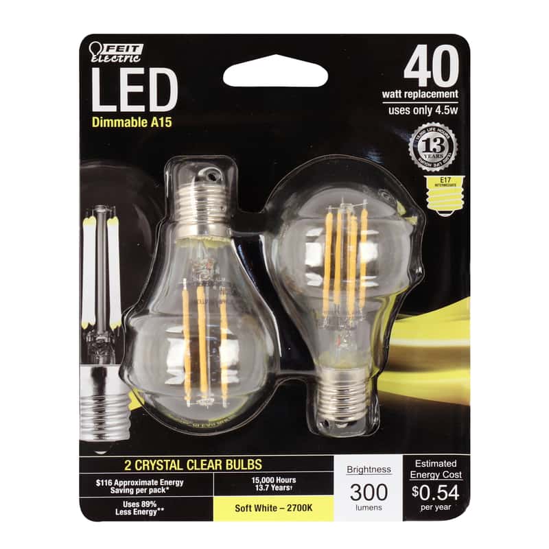 Feit Electric Performance A15 E17 (Intermediate) LED Bulb Soft White 40 ...