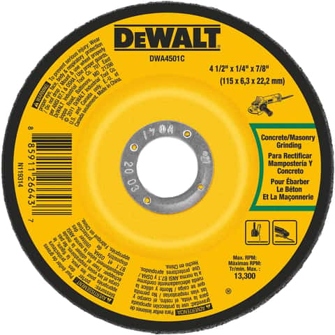 DeWalt 4-1/2 in. D X 7/8 in. Masonry Grinding Wheel - Ace Hardware