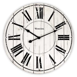 Westclox 18 in. L X 18 in. W Indoor Farmhouse Analog Wall Clock Wood White