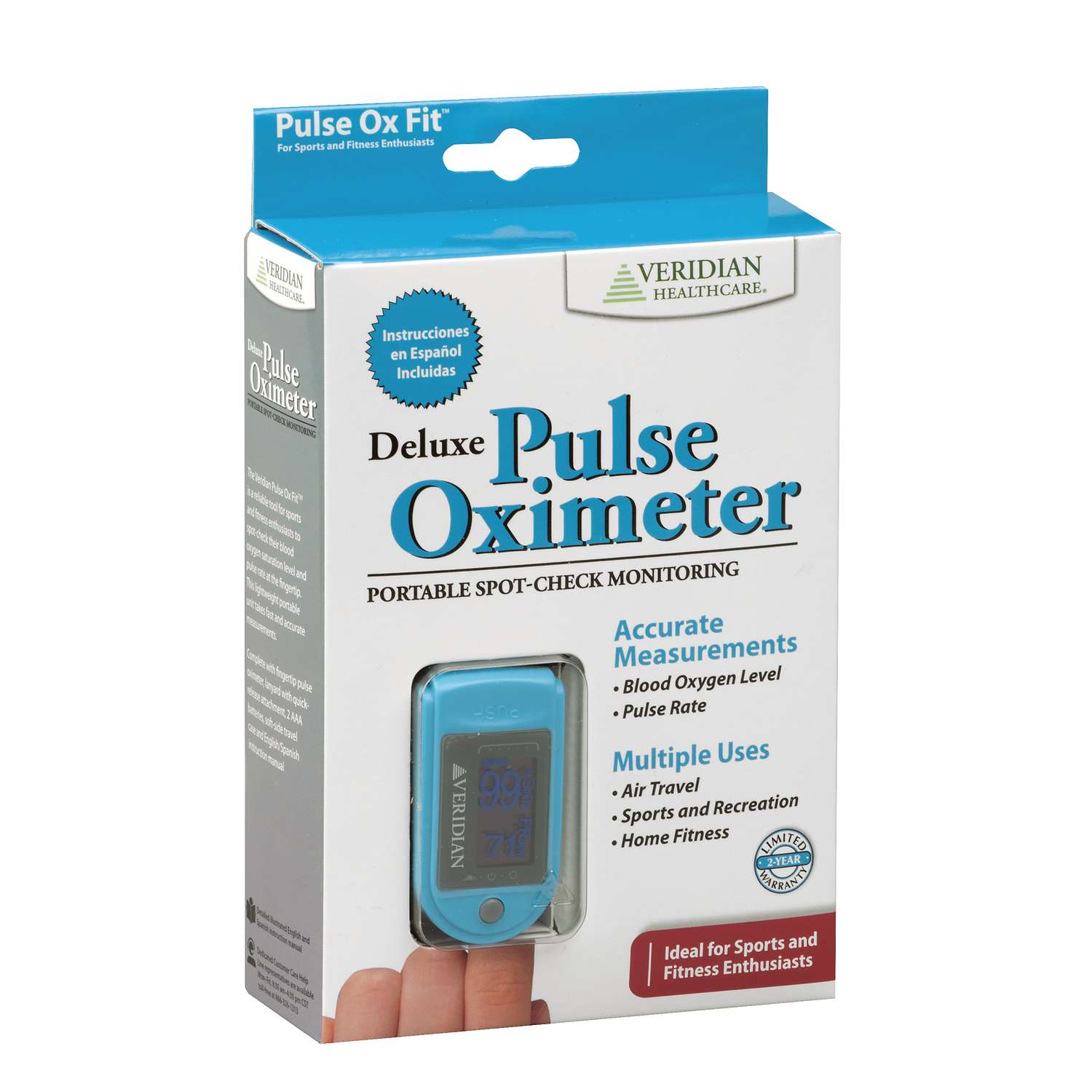 Veridian Healthcare Deluxe Blue/Gray Pulse Oximeter 1 pk Ace Hardware
