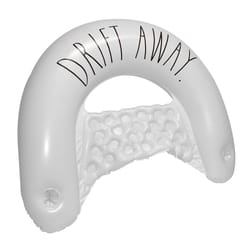 CocoNut Float Rae Dunn White Vinyl Inflatable Drift Away Floating Chair