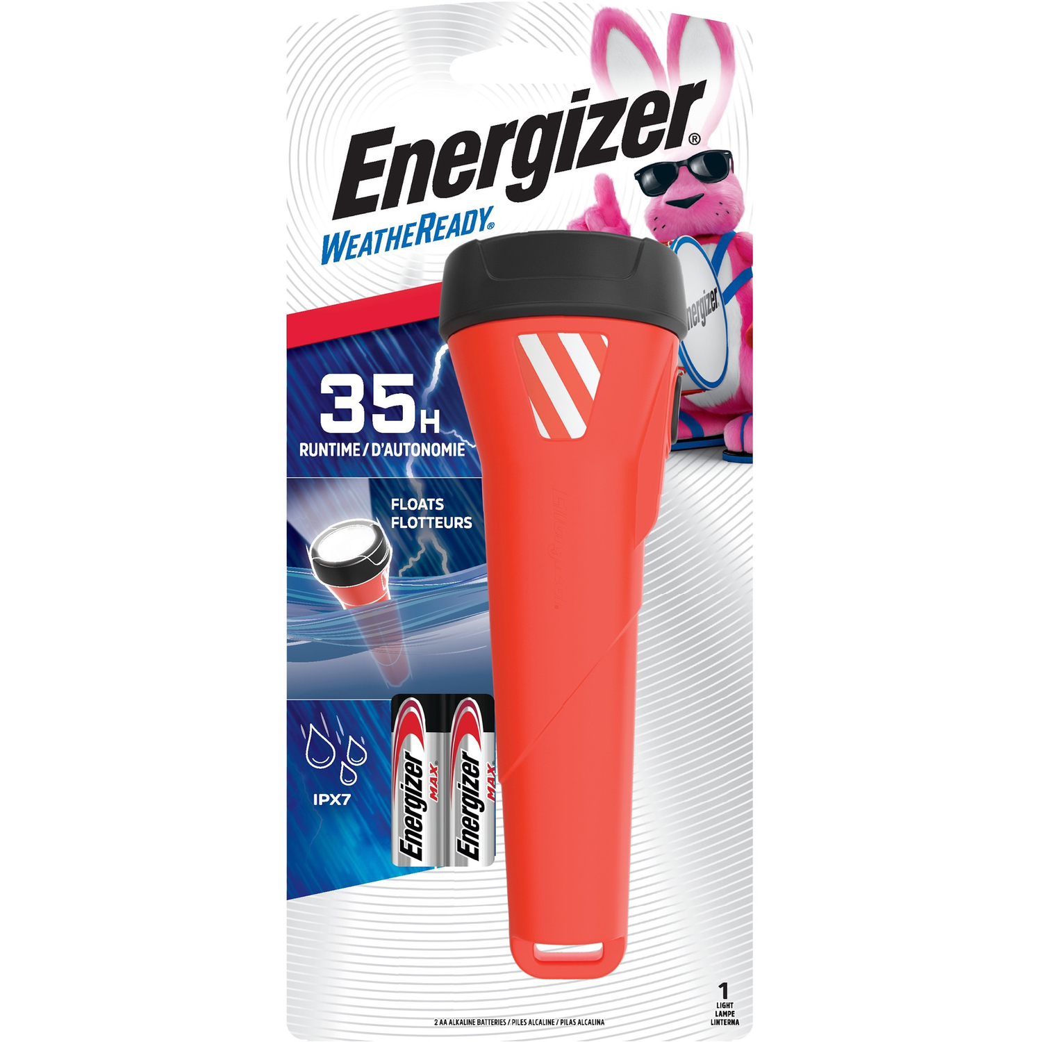 Photos - Torch Energizer Weatheready 75 lm Black/Red LED Flashlight AA Battery WRWP21E 