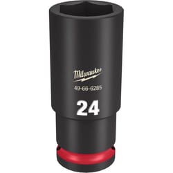 Milwaukee Shockwave 24 mm X 1/2 in. drive Metric/SAE 6 Point Deep Impact Socket 1 pc