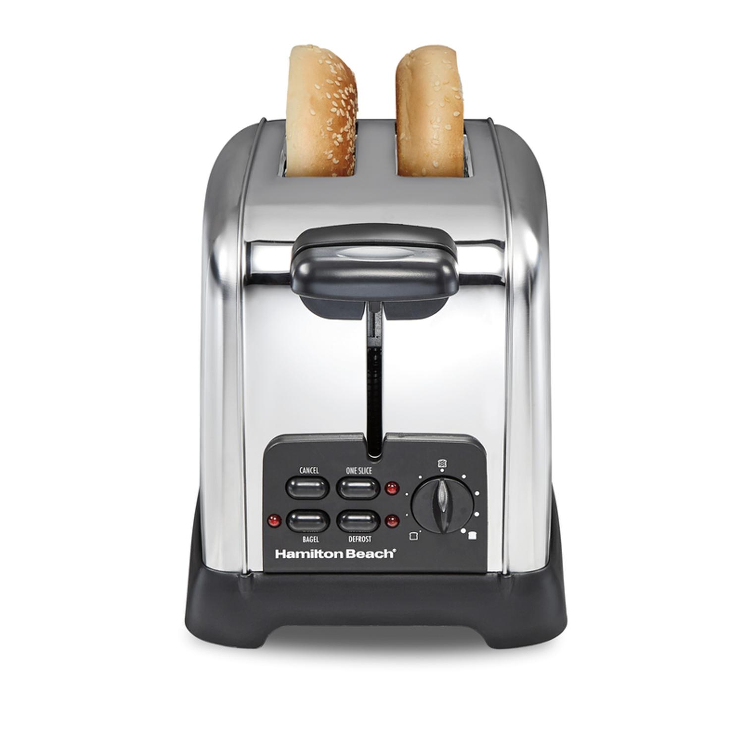 Hamilton Beach Stainless Steel Black/Silver 2 slot Toaster 7.63 in. H X 6.89 in. W X 11.1 in. D