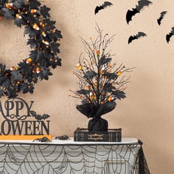 Glitzhome 21 in. Prelit Halloween Candy Corn Berries Halloween Decor