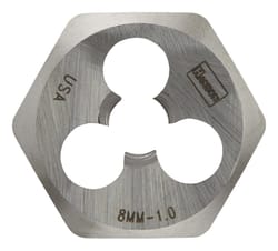 Irwin Hanson High Carbon Steel Metric Hexagon Die 8 - 1.00 mm 1 pc