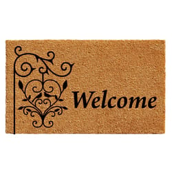 Home & More 2 ft. W X 3 ft. L Multi-color Welcome Post Coir Door Mat