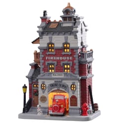 Lemax LED Multicolored Firehouse Engine Co. No. 9 Christmas Village 10 in.