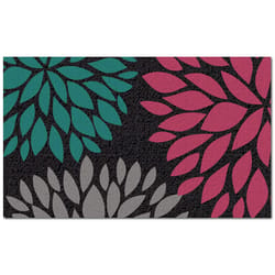 Americo Home Front Runner 18 in. W X 30 in. L Multi-Color Flowers Pink Vinyl Door Mat