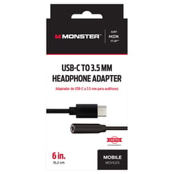 Monster Just Hook It Up USB-C to 3.5 mm Audio Jack Cable 6 in. Black