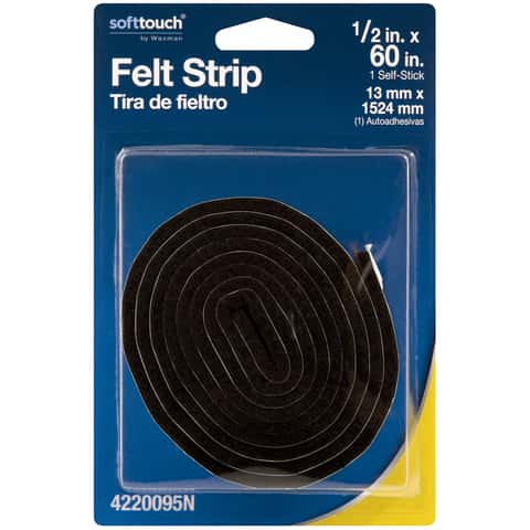 Softtouch Felt Self Adhesive Strips Brown Rectangle 0.5 in. W X 60 in. L 1  pk - Ace Hardware