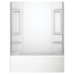 Peerless Galiant 80 in. H X 60 in. W X 31 in. L White Bathtub Wall Set