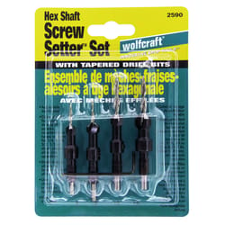 Wolfcraft Steel Tapered Screw Setter Set 4 pc