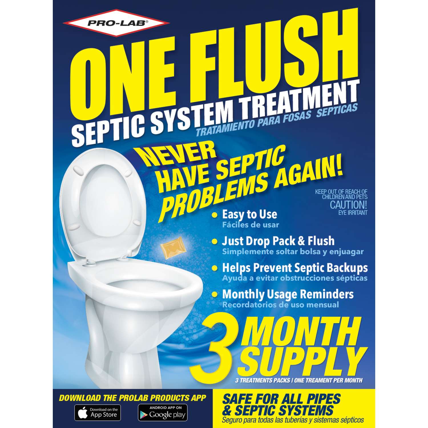 ProLab One Flush No Scent Septic & Plumbing Treatment 8 oz. Stick