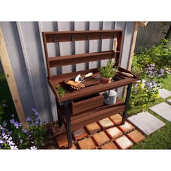 Vita Potting Bench 57.88 in. H Brown Wood Cedar Potting Bench