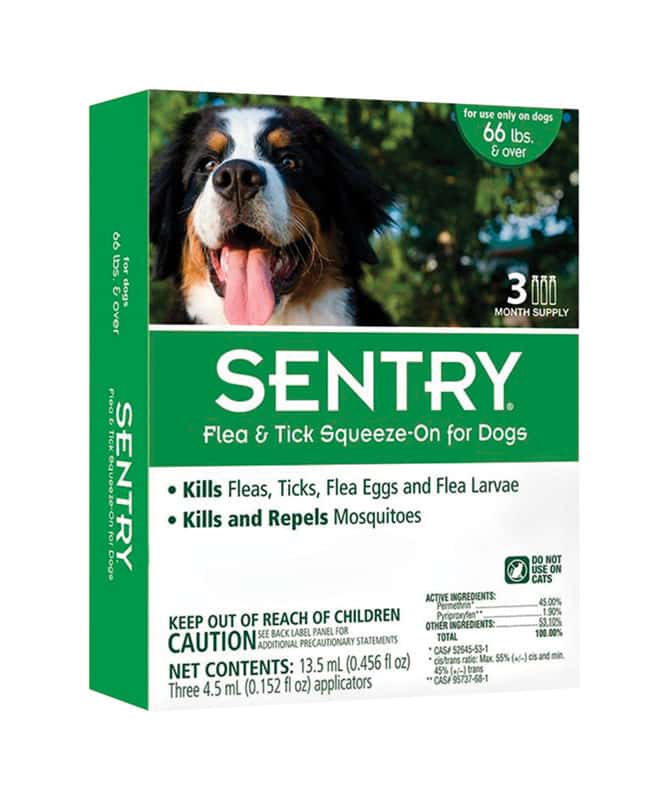 Sentry Liquid Dog Flea and Tick Drops 45 Permethrin, 1.90