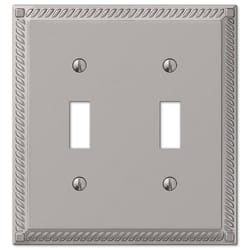 Amerelle Georgian Satin Nickel 2 gang Die-Cast Metal Toggle Wall Plate 1 pk
