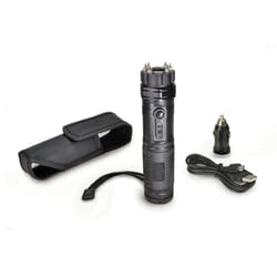 ZAP Black Aluminum Stun Gun w/Flashlight