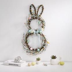 Glitzhome Easter Wreath Foam/Rattan 1 pc