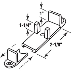 Prime-Line 1.38 in. D X 3 in. L Matte White Nylon Door Guide 2 pc